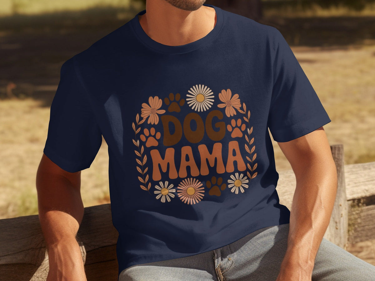 Dog Mama Floral Design Great Gift Idea for Her T-Shirts