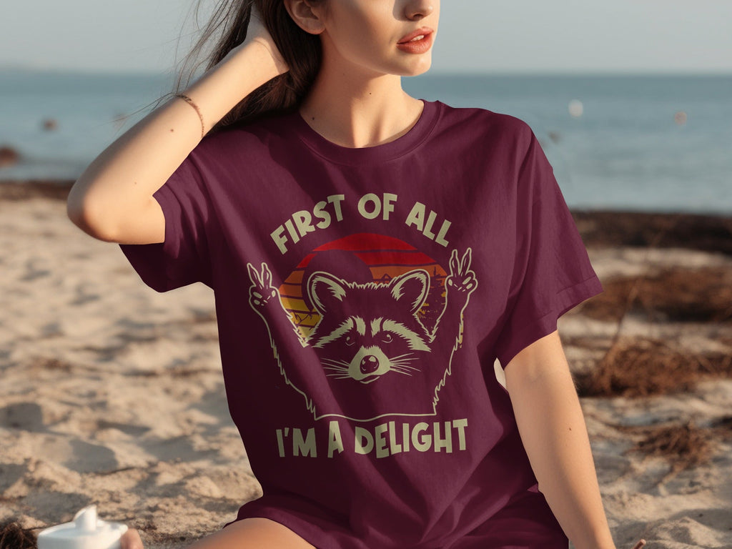First Of All Im A Delight Vintage Raccoon Art T-Shirts product image 26