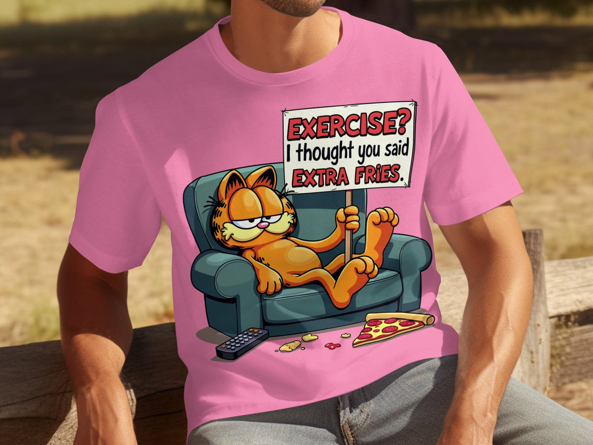 Garfield I Thought You Said Extra Fries Funny Cartoon T-Shirts
