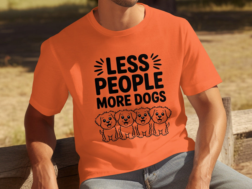 Less People More Dogs with Cute Dog Pets Art T-Shirts