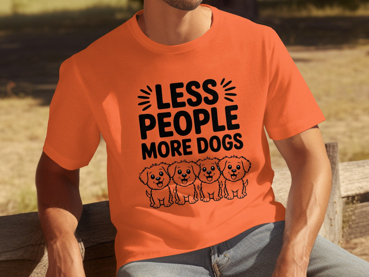 Less People More Dogs with Cute Dog Pets Art T-Shirts