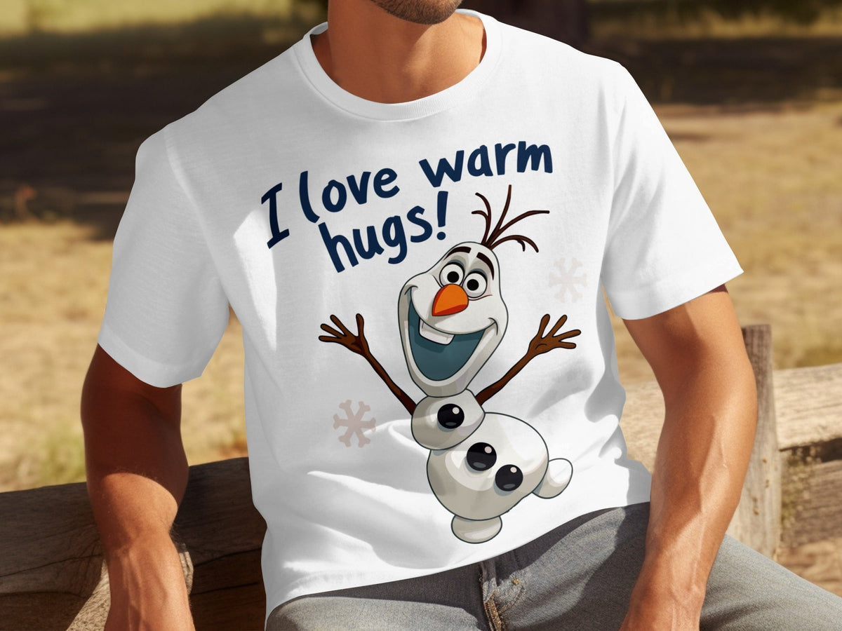 I Love Warm Hugs! Olaf the Snowman Cartoon T-Shirts