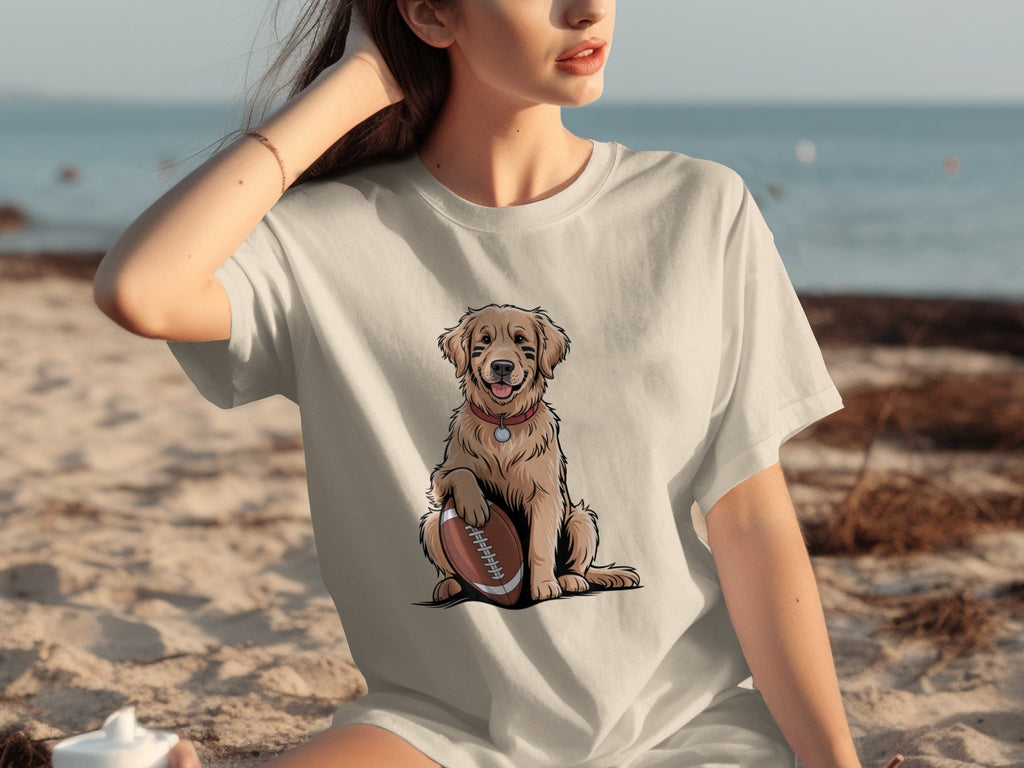 Golden Retriever Ready for Football Season T-Shirts