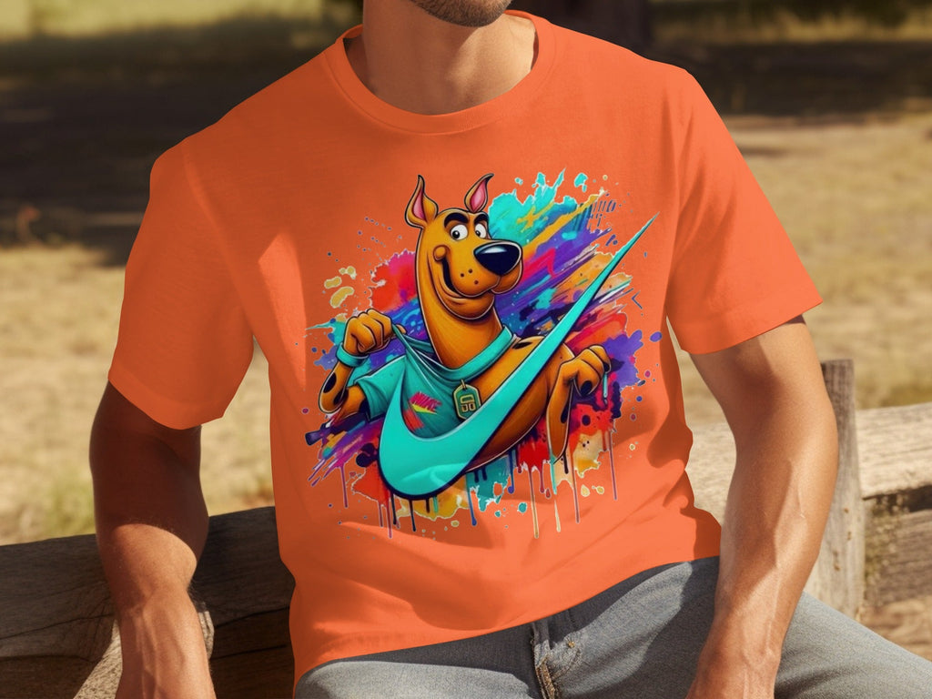 Scooby Doo With Nike Logo Trendy Colorful Splash T-Shirts