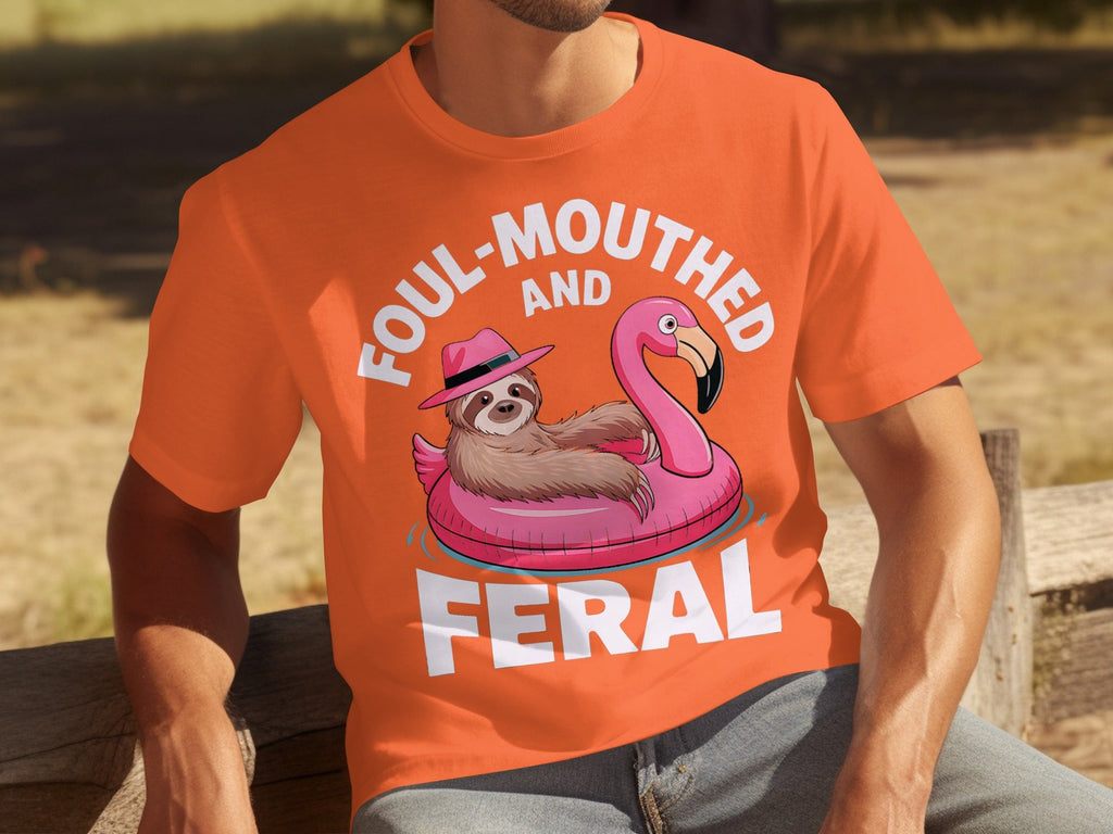 Foul-Mouthed AND Feral Sloth in Flamingo Float T-Shirts product image 4