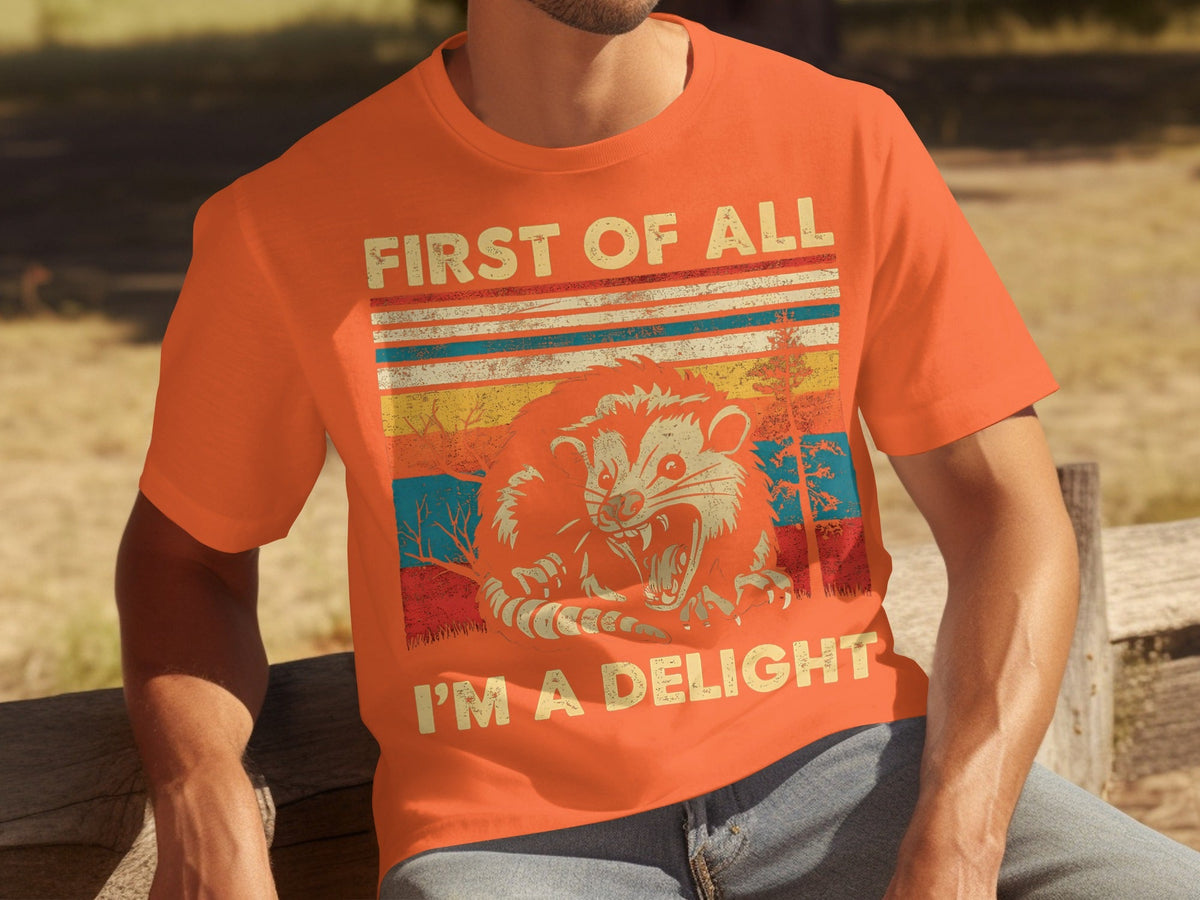 First of All I'm a Delight Retro Graphic Design T-Shirts product image 4