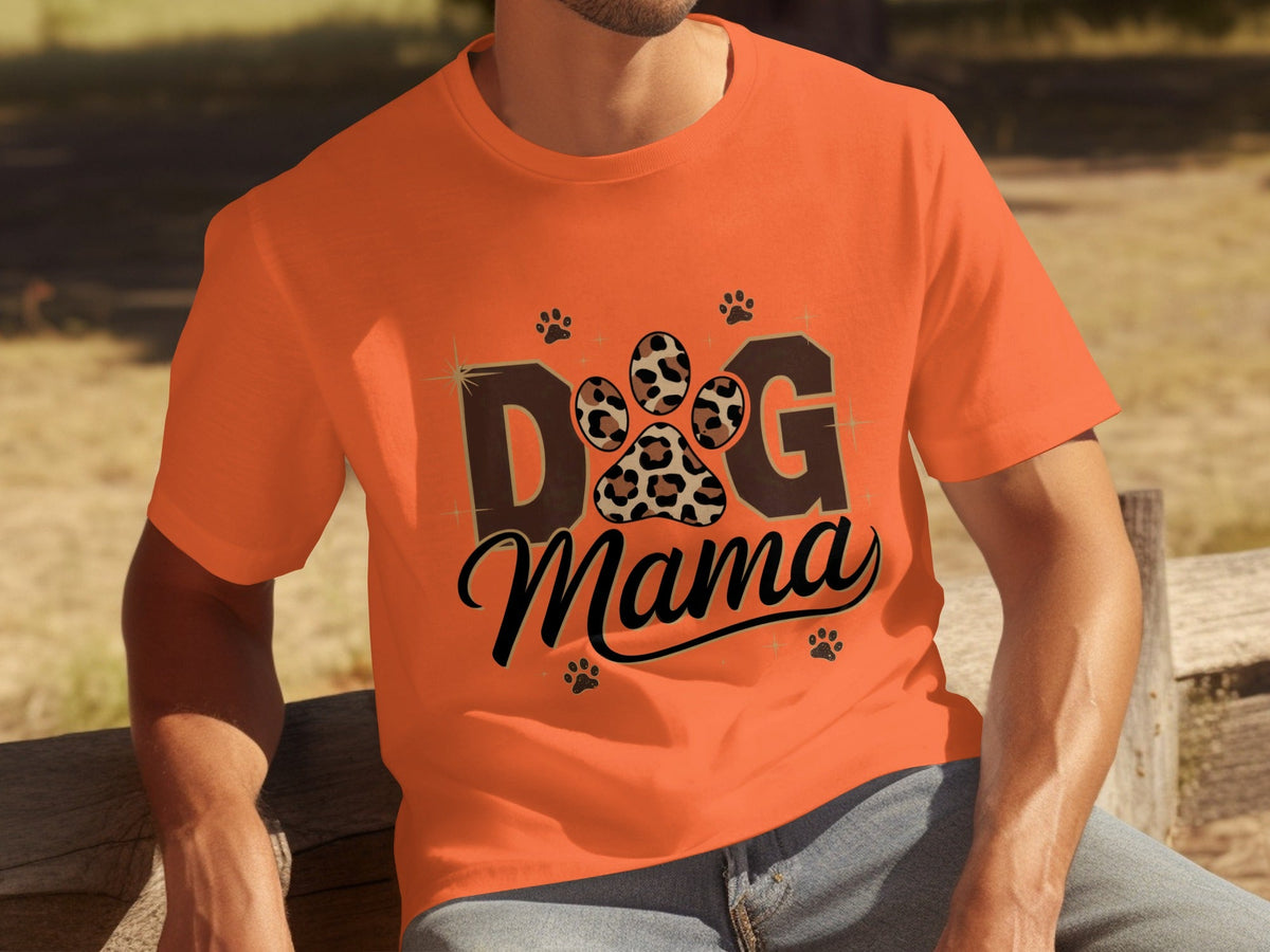 Cute Leopard Paw Print Dog Mama Graphic Design T-Shirts