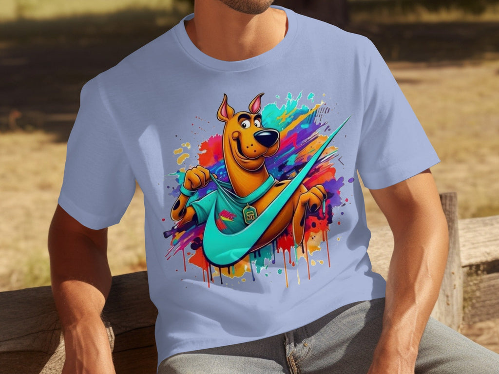 Scooby Doo With Nike Logo Trendy Colorful Splash T-Shirts