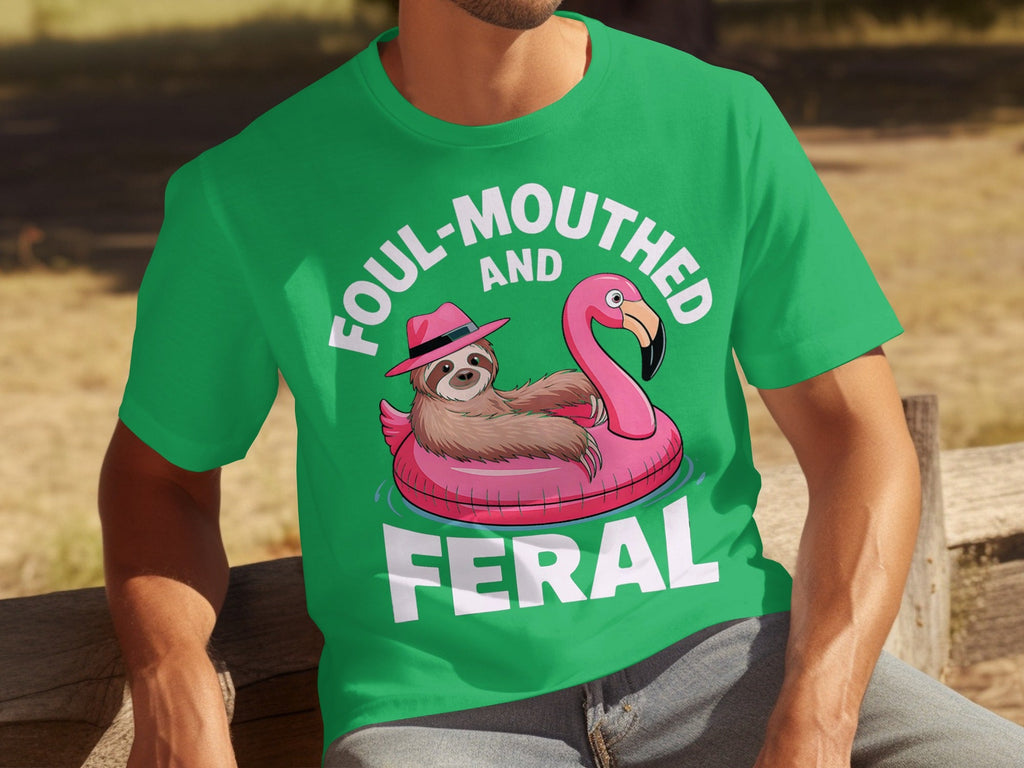 Foul-Mouthed AND Feral Sloth in Flamingo Float T-Shirts product image 5