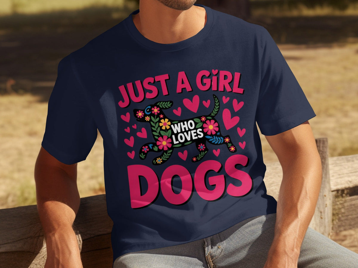 Just A Girl Who Loves Dogs With Floral Dog T-Shirts product image 24