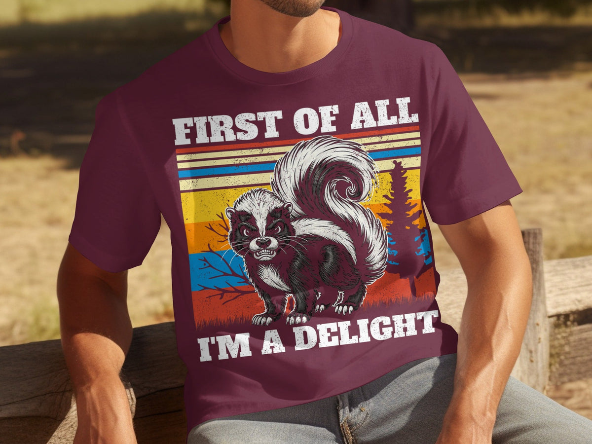 First of All Im A Delight Angry Skunk Vintage Style T-Shirts product image 11