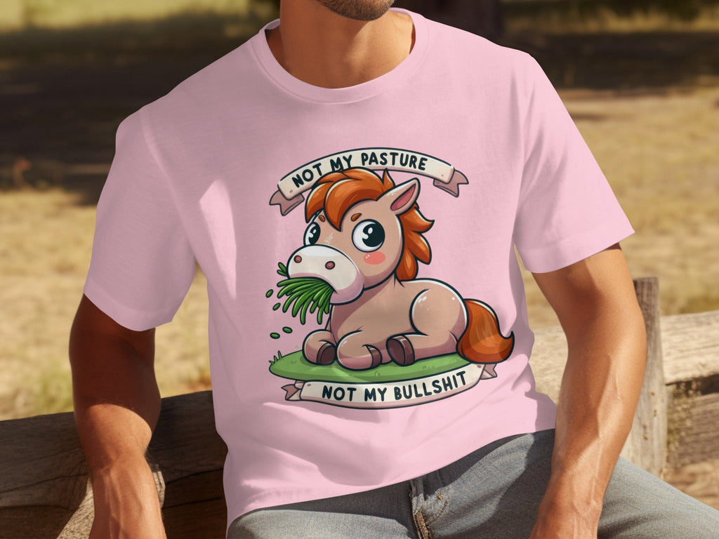 Not My Pasture Cute Horse With Phrase Funny Slogan T-Shirts
