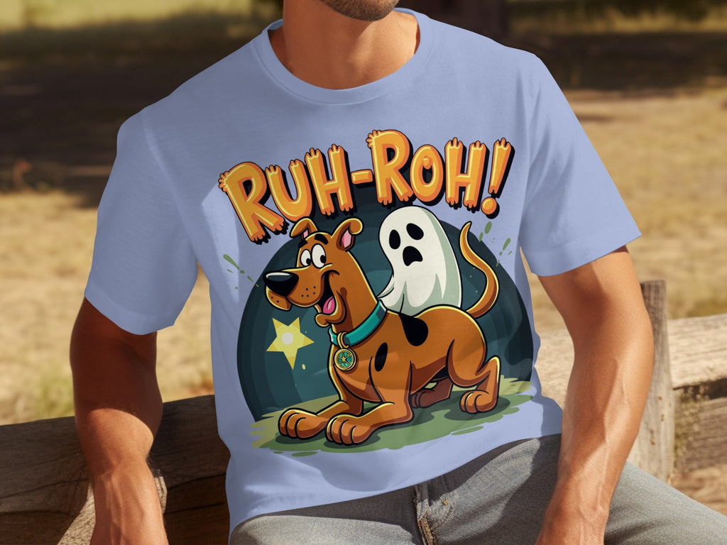 Ruh Roh Scooby Doo With Ghost Cartoon Style Design T-Shirts