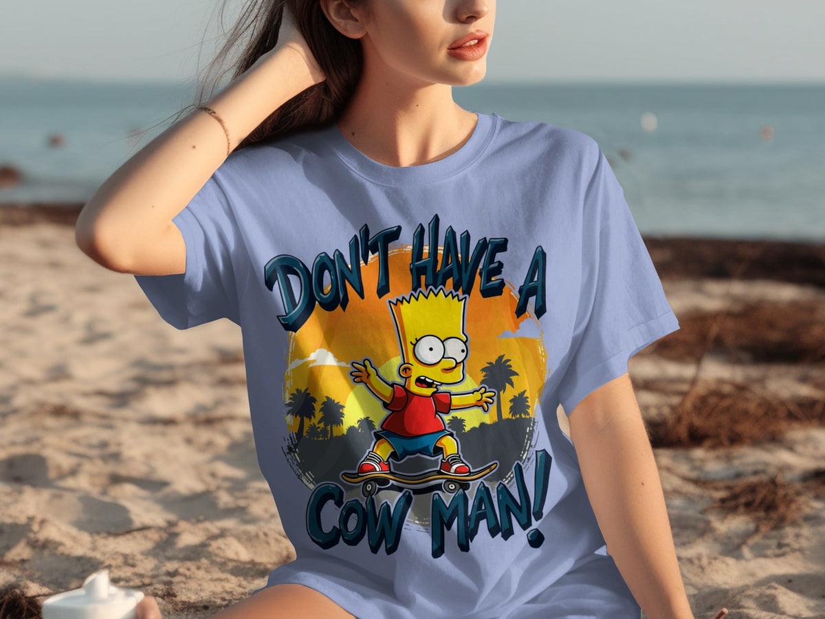 Bart Simpson Don't Have A Cow Man Skateboarding T-Shirts product image 13