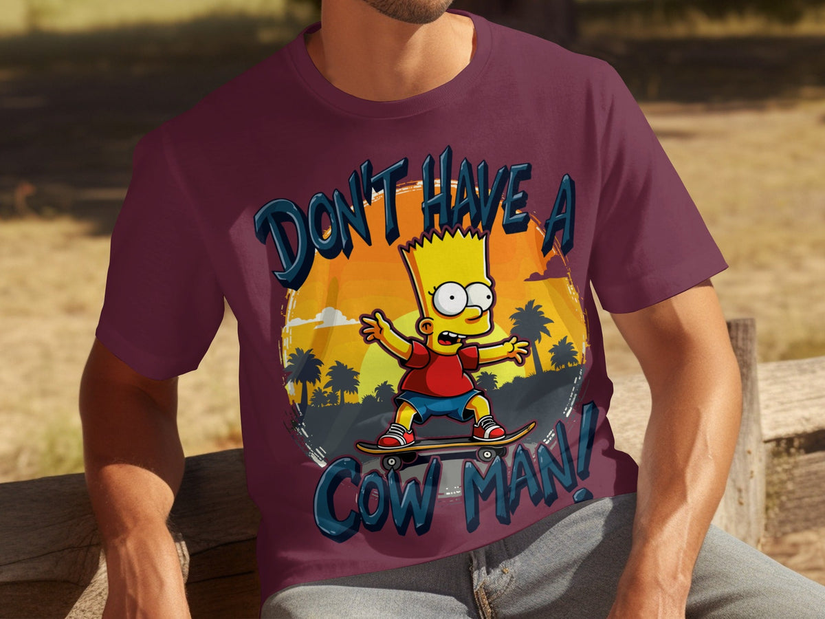Bart Simpson Don't Have A Cow Man Skateboarding T-Shirts product image 26