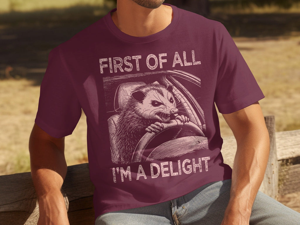 Funny Driving Raccoon First Of All I Am A Delight T-Shirts product image 11