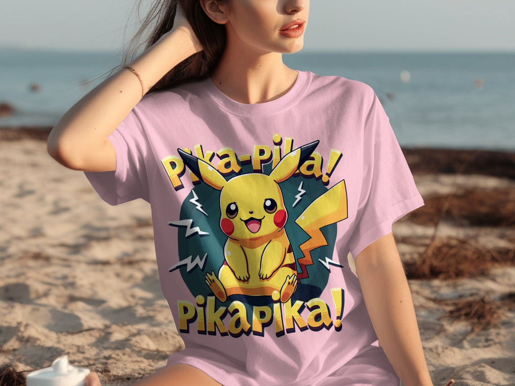 Pika-Pika Energetic Pikachu Design Perfect For Pokemon Fans T-Shirts