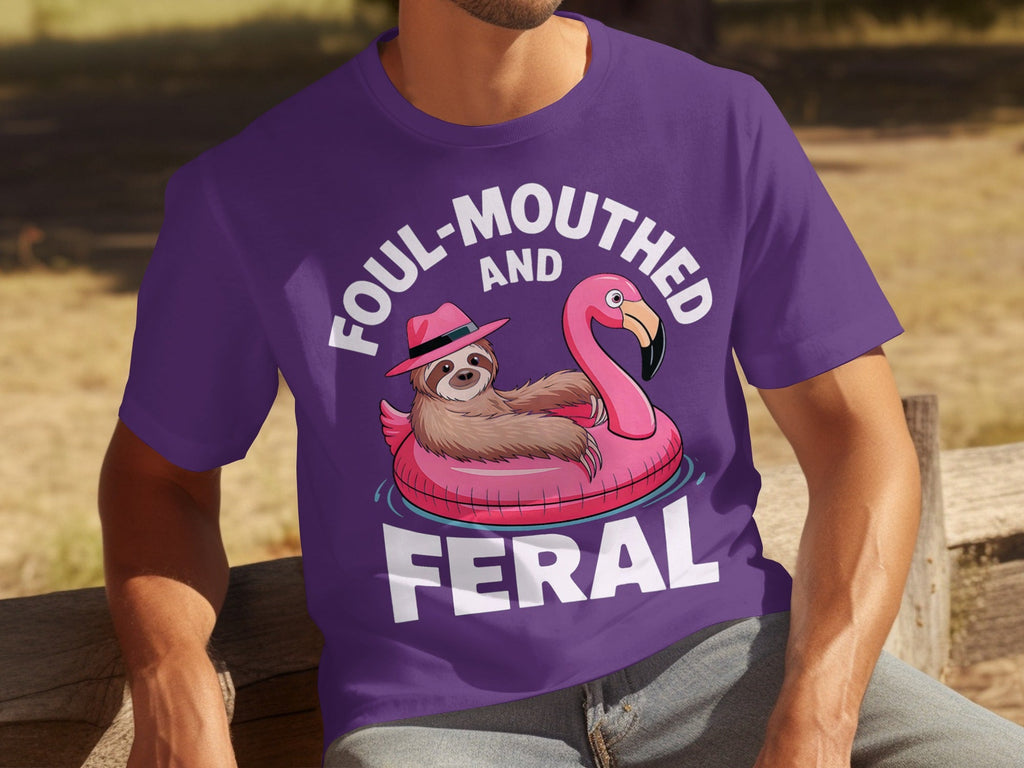 Foul-Mouthed AND Feral Sloth in Flamingo Float T-Shirts product image 10