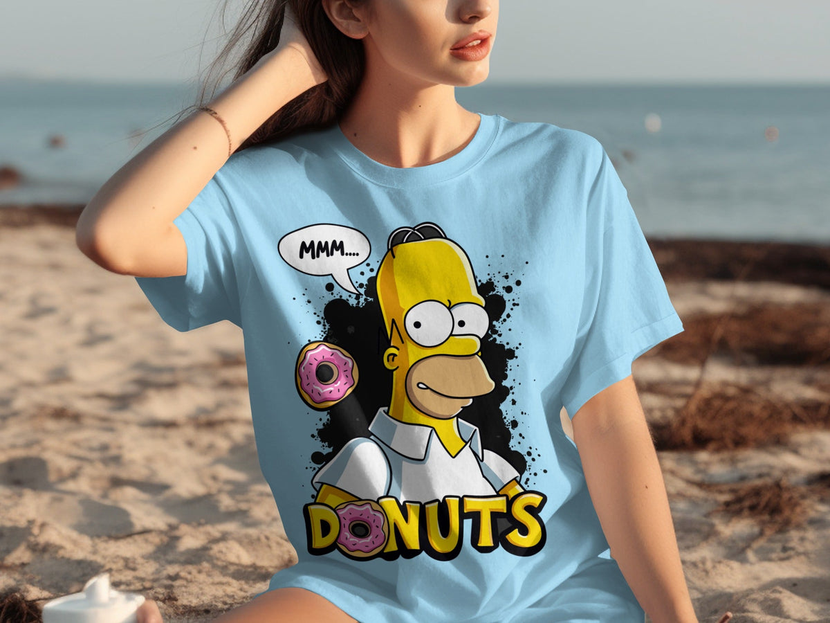 Homer Simpson MMM Donuts Design for Cartoon Lovers T-Shirts