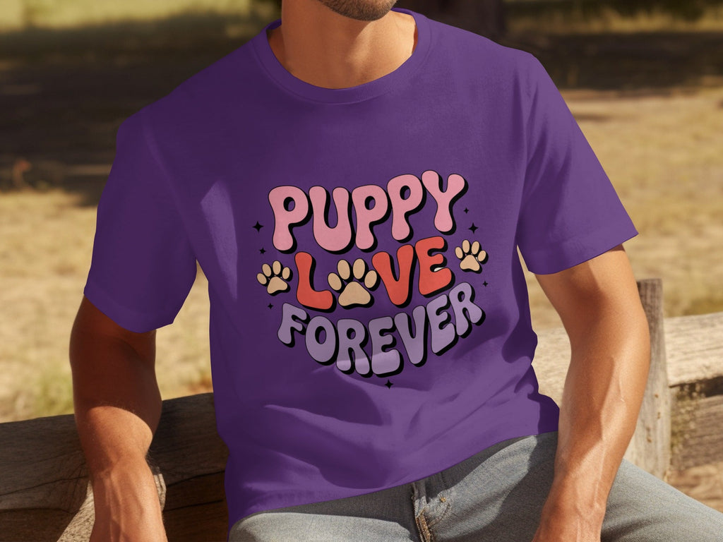 Puppy Love Forever Retro Style Graphic Design T-Shirts
