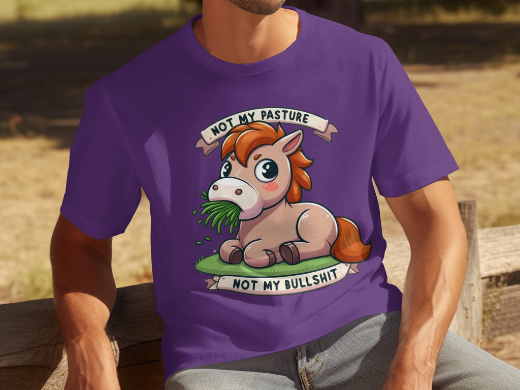 Not My Pasture Cute Horse With Phrase Funny Slogan T-Shirts