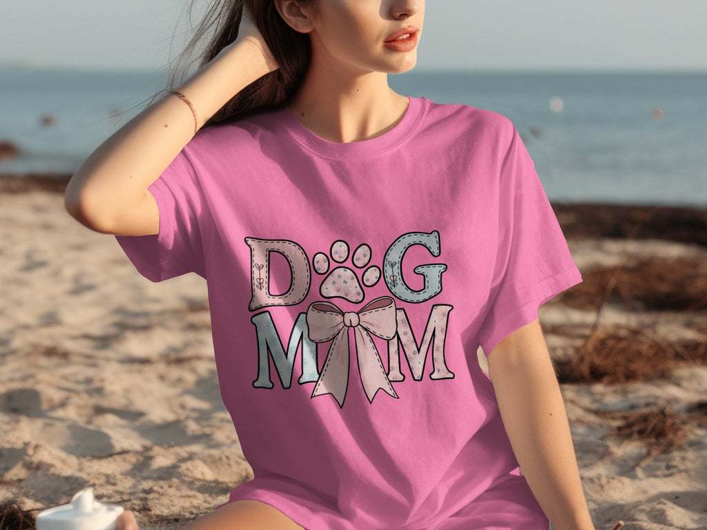 Floral Dog Mom Bow Design Perfect For All Lovers T-Shirts product image 3