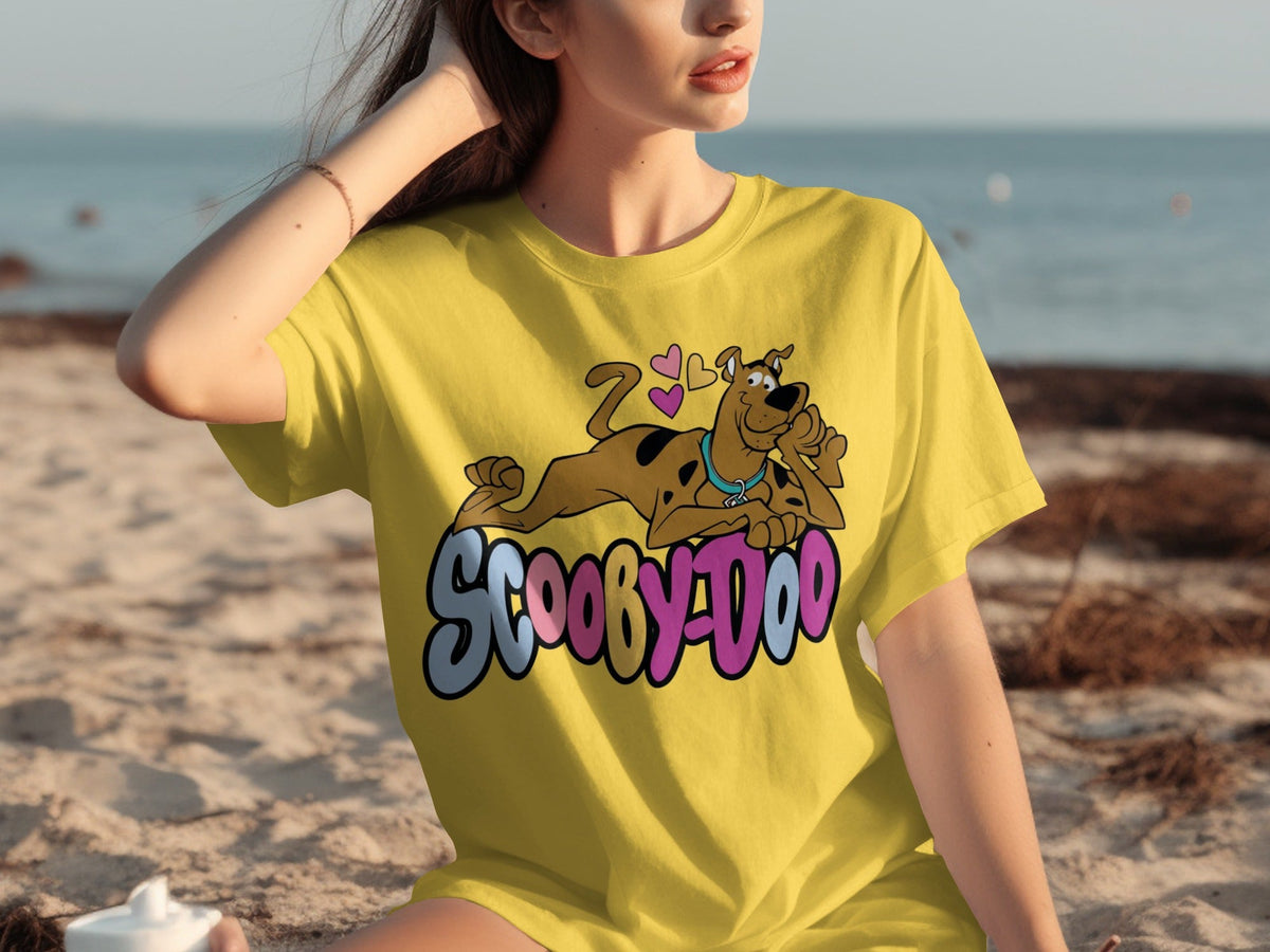 Scooby Doo with Hearts Reclining on Logo Design T-Shirts product image 6