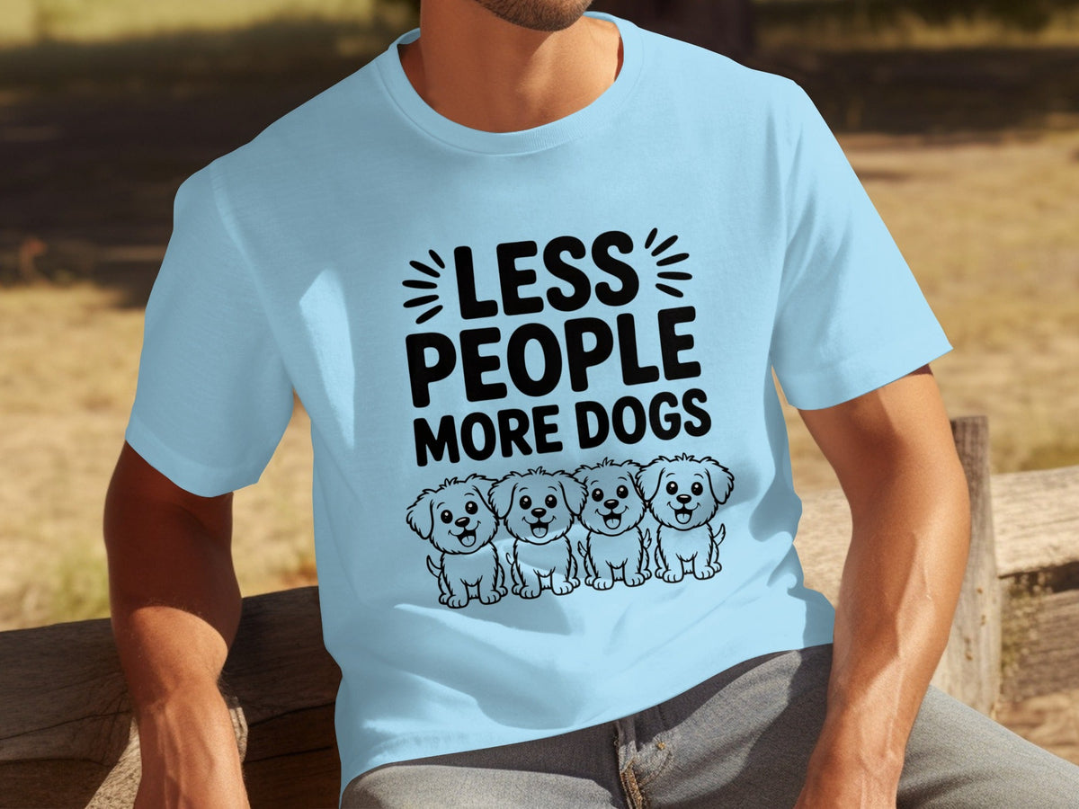 Less People More Dogs with Cute Dog Pets Art T-Shirts
