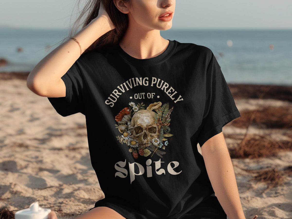 Surviving Purely Out of Spite Floral Skull T-Shirts product image 30