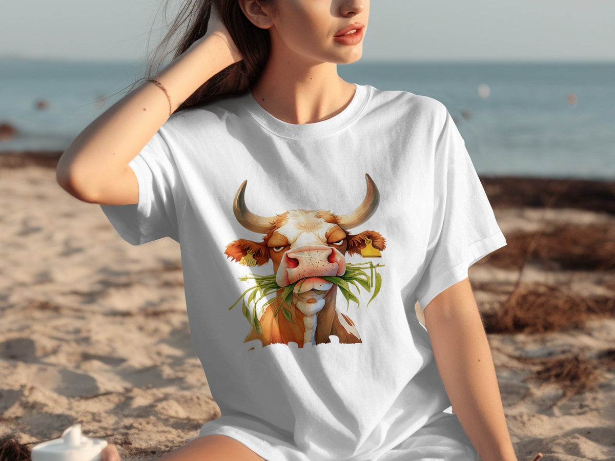 I Call Bullshit Cow with Grass Mouth Funny Farm T-Shirts