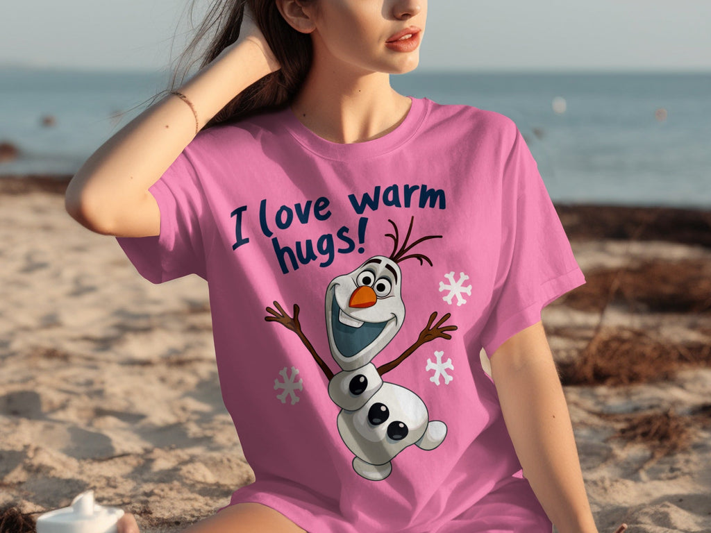 I Love Warm Hugs! Olaf the Snowman Cartoon T-Shirts