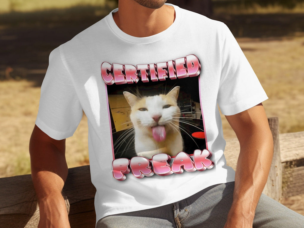 Certified Freak Hilarious Cat With Tongue Out T-Shirts