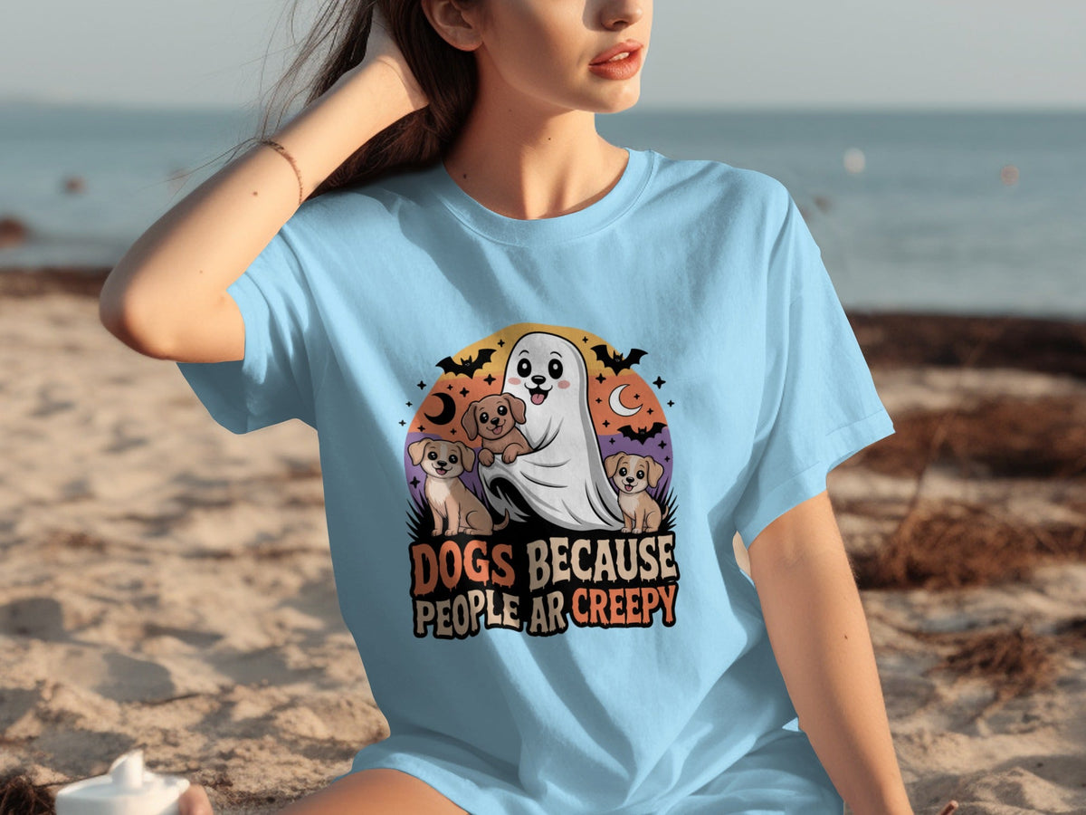 Dogs Because People Are Creepy Halloween Ghostly T-Shirts