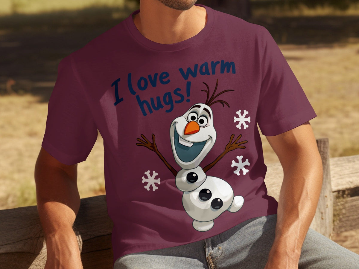 I Love Warm Hugs! Olaf the Snowman Cartoon T-Shirts