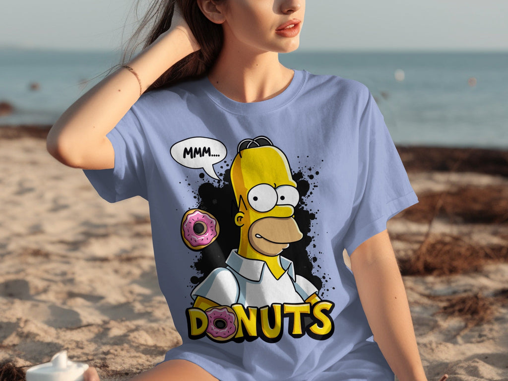 Homer Simpson MMM Donuts Design for Cartoon Lovers T-Shirts