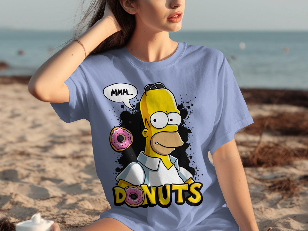 Homer Simpson MMM Donuts Design for Cartoon Lovers T-Shirts