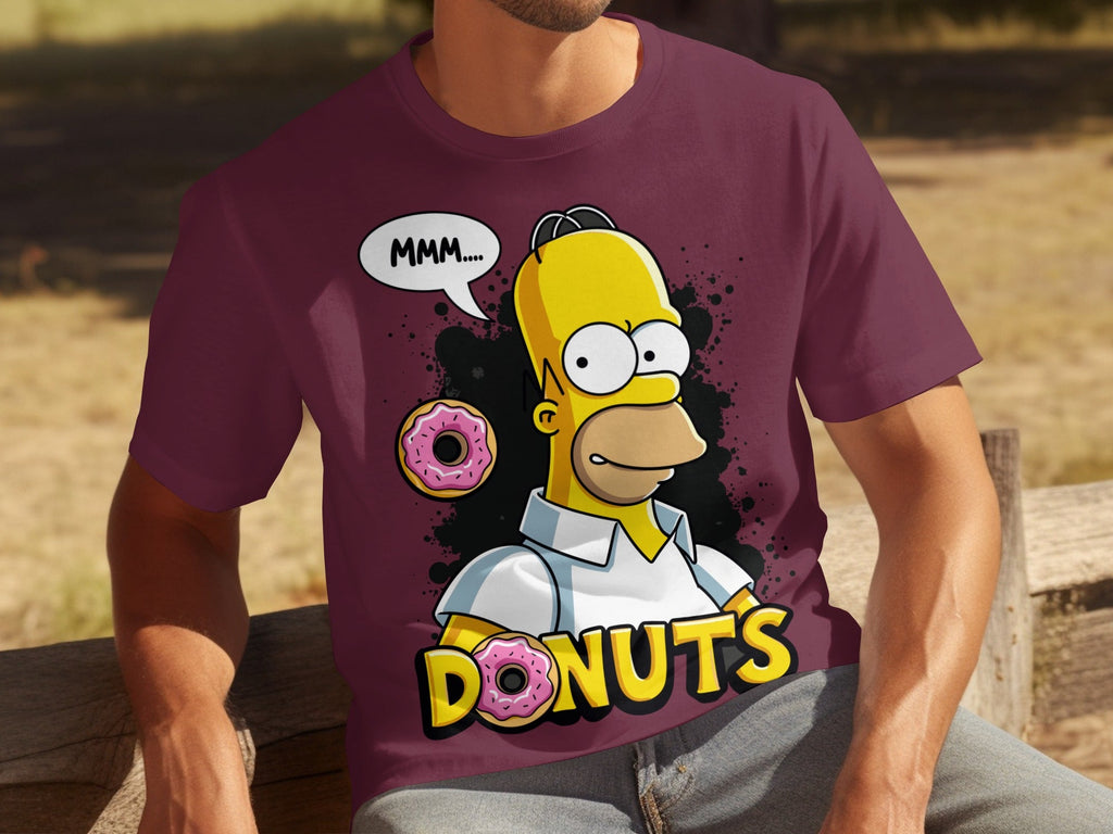 Homer Simpson MMM Donuts Design for Cartoon Lovers T-Shirts