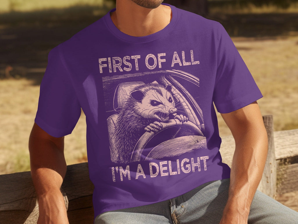 Funny Driving Raccoon First Of All I Am A Delight T-Shirts product image 10