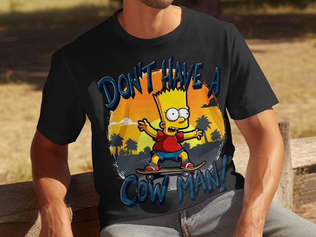 Bart Simpson Don't Have A Cow Man Skateboarding T-Shirts product image 31