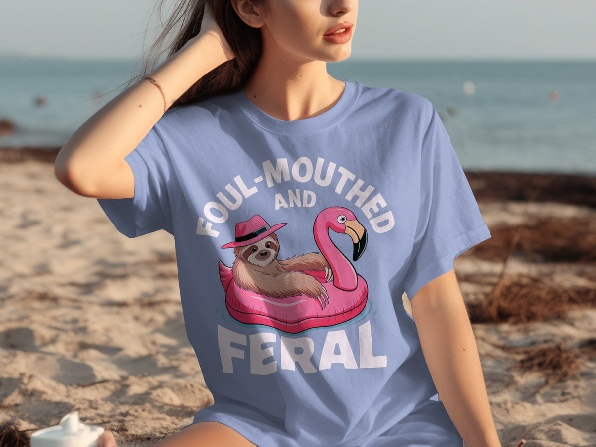 Foul-Mouthed AND Feral Sloth in Flamingo Float T-Shirts product image 28