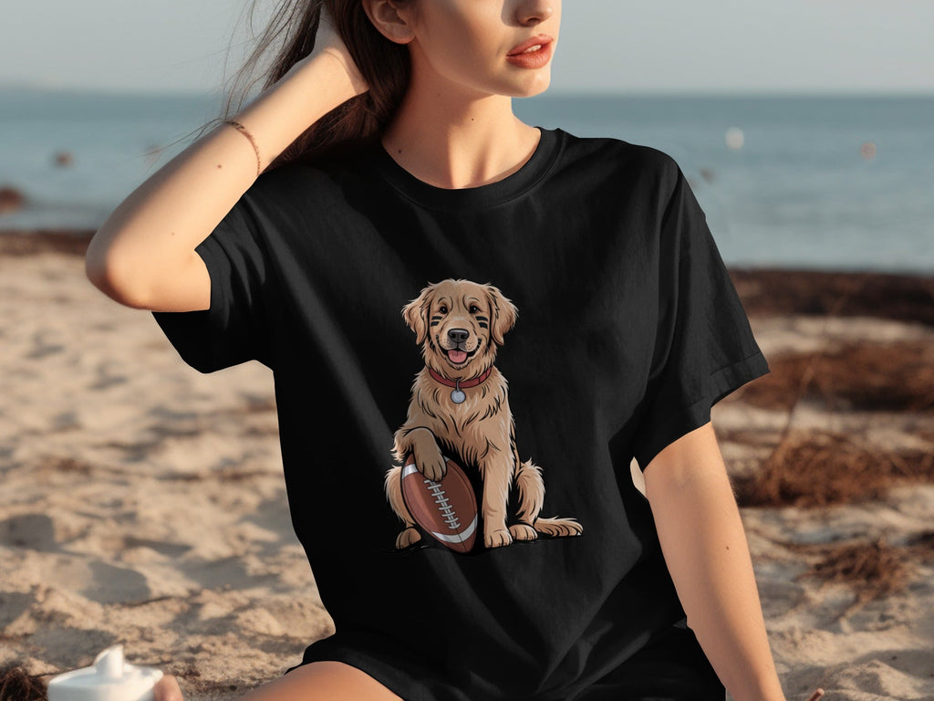 Golden Retriever Ready for Football Season T-Shirts