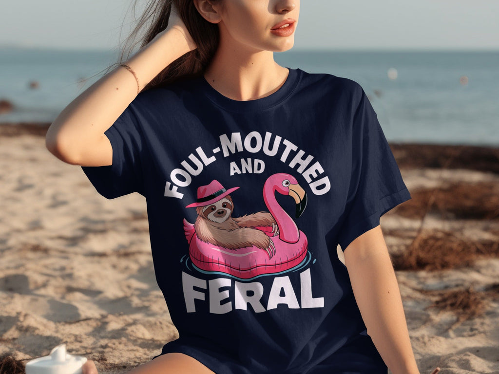 Foul-Mouthed AND Feral Sloth in Flamingo Float T-Shirts product image 24