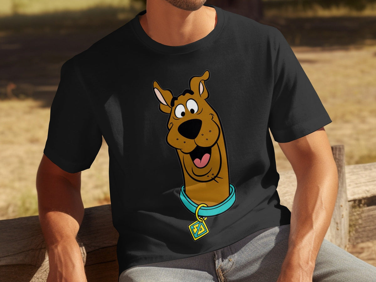 Scooby Doo Headshot Featuring His Tag Cartoon T-Shirts