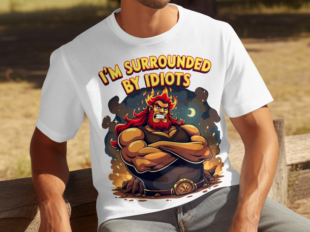 Surrounded By Idiots Cartoon Angry Zeus Design T-Shirts product image 29