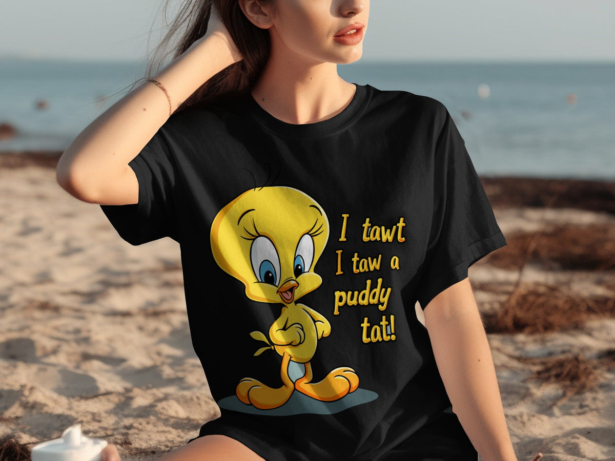 I Tawt I Taw A Puddy Tat Tweety Bird Cartoon T-Shirts