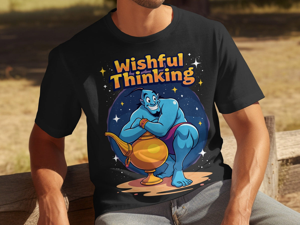 Wishful Thinking Genie And Lamp Cartoon Graphic T-Shirts