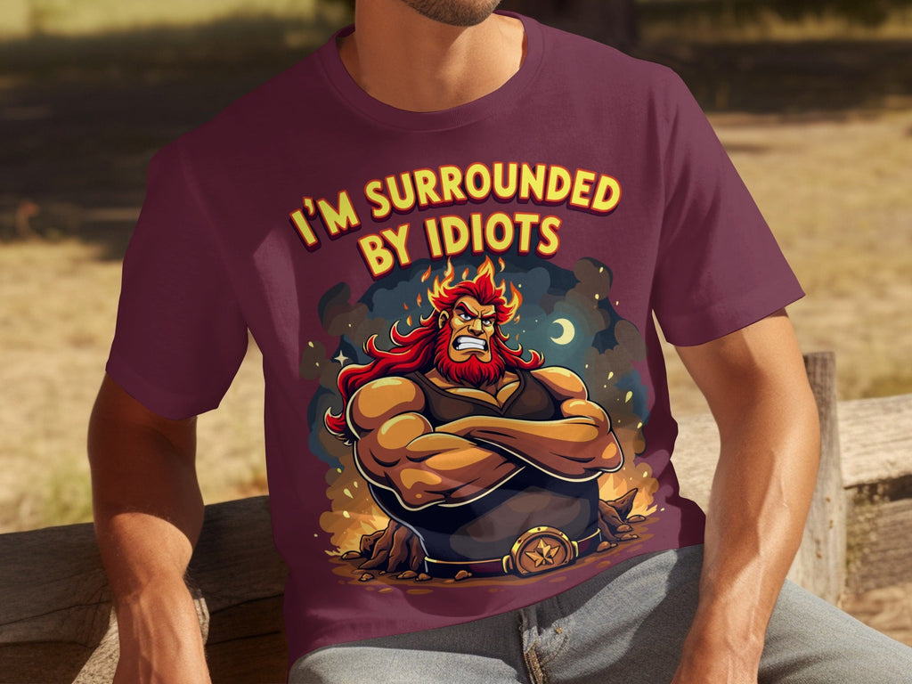 Surrounded By Idiots Cartoon Angry Zeus Design T-Shirts product image 26