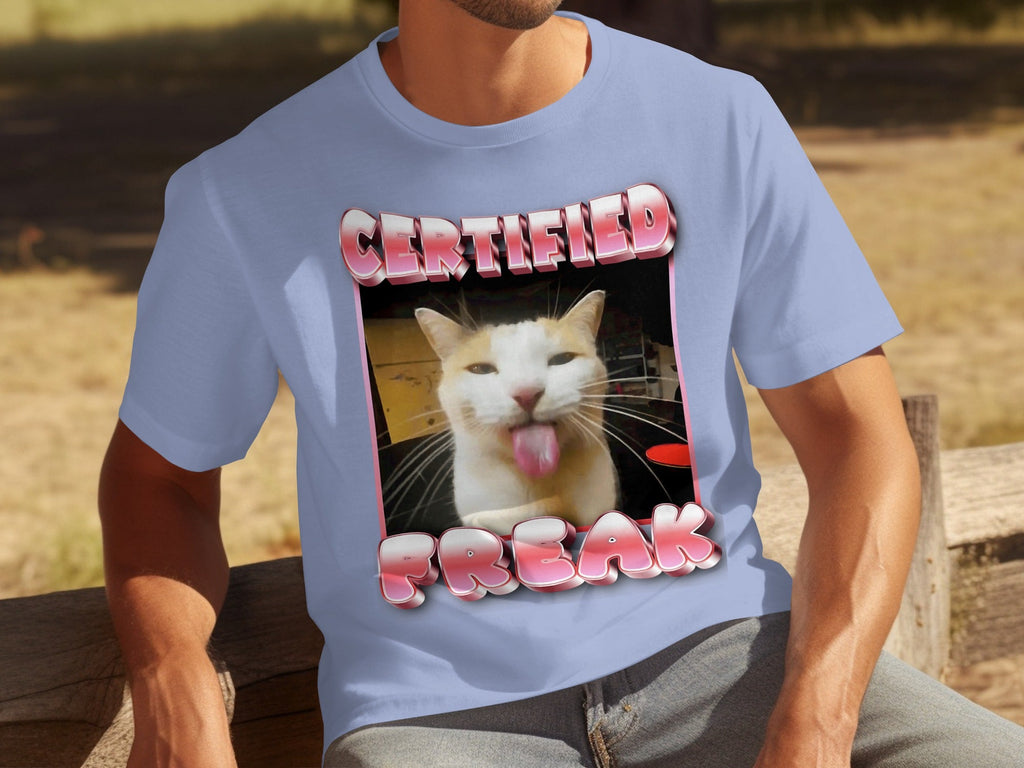 Certified Freak Hilarious Cat With Tongue Out T-Shirts