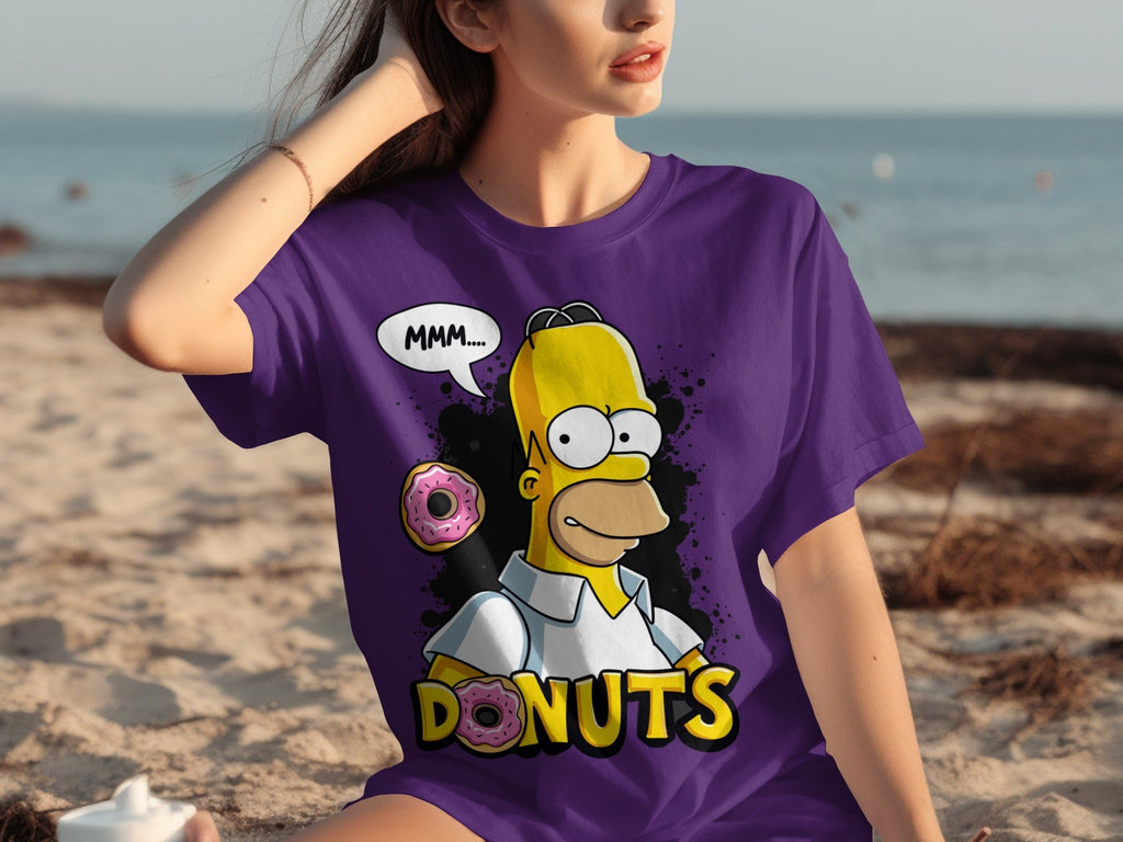 Homer Simpson MMM Donuts Design for Cartoon Lovers T-Shirts