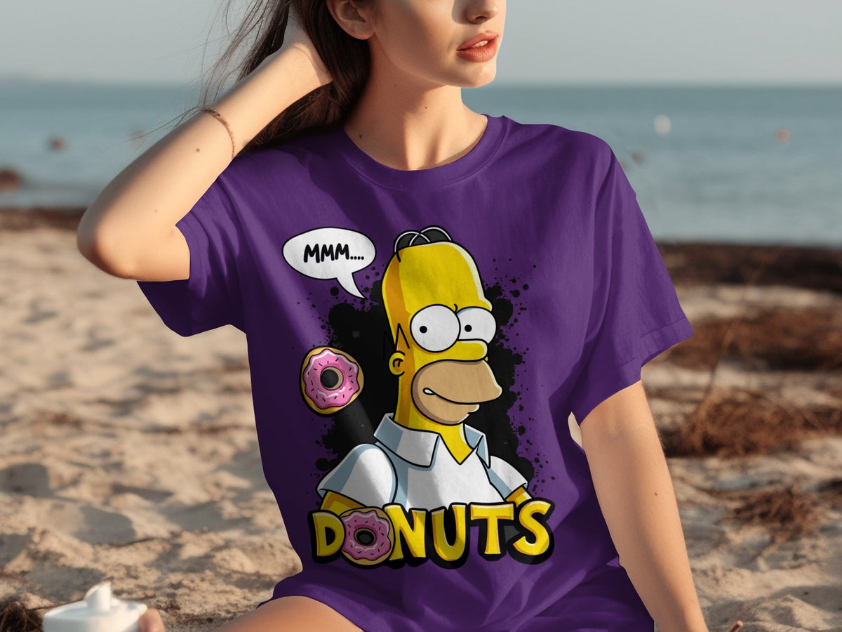 Homer Simpson MMM Donuts Design for Cartoon Lovers T-Shirts